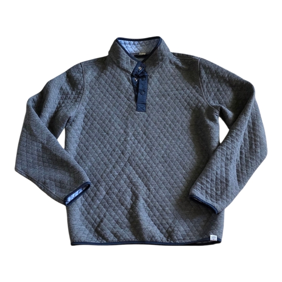 Marine Layer Gray Men's Corbet Quilted Reversible Pullover Sweater M - Picture 2 of 6
